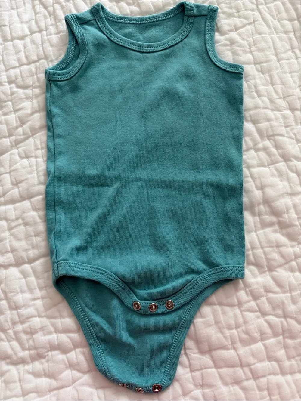 Primary Baby Teal Sleeveless One-Piece Bodysuit - Teal